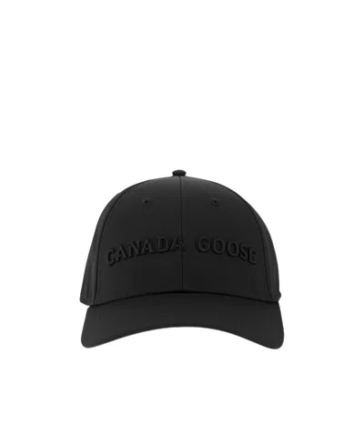 Canada Goose Embroidered-logo Flat-peak Cap In Black