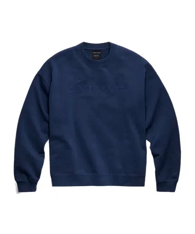 Canada Goose Embroidery Crew Sweatshirt In Blue