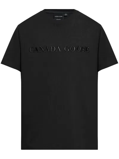 Canada Goose Emersen Embroidered Wordmark T-shirt In Black