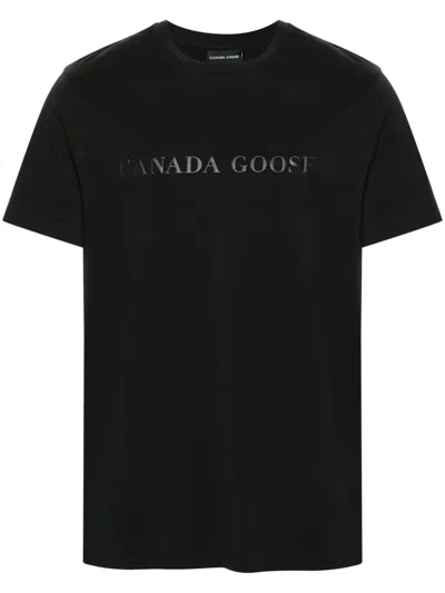 Canada Goose Emersen Embroidered Wordmark T-shirt In Black