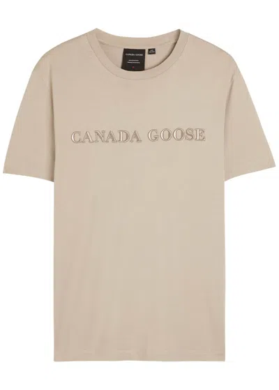 Canada Goose Emersen Logo-embroidered Cotton T-shirt In Neutral