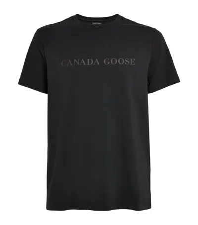 Canada Goose Big Chest Mini Embroidered T-shirt For Men In Black