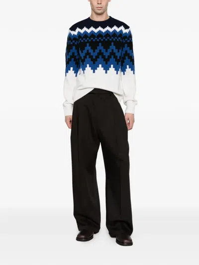 Canada Goose Eri Intarsia-knit Wool And Alpaca-blend Sweater In Blue