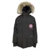 Canada Goose Expedition Fur-trim Down Jacket In Black Nylon In Black