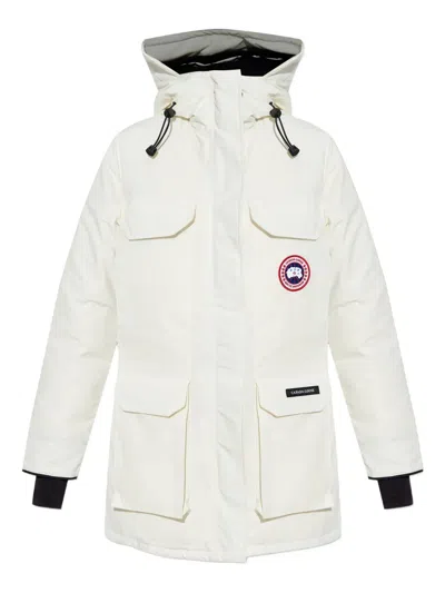 Canada Goose Expedition Hooded Parka Coat In White