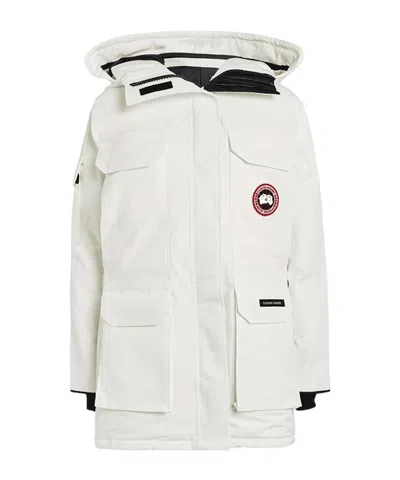 Canada Goose Expedition Long Sleeve Down Jacket In White