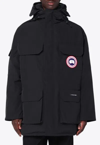 Canada Goose Expedition Black Nylon Parka In Blue
