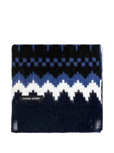 Canada Goose Fair Isle-knit Scarf In Blue