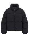 Canada Goose Cropped Puffer Jacket High Neck Hem Drawstring In Black