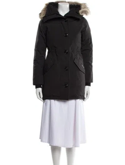 Pre-owned Canada Goose Faux Fur Coat In Black