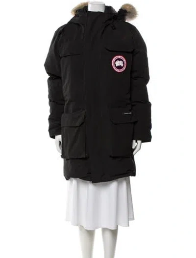 Pre-owned Canada Goose Faux Fur Coat In Black