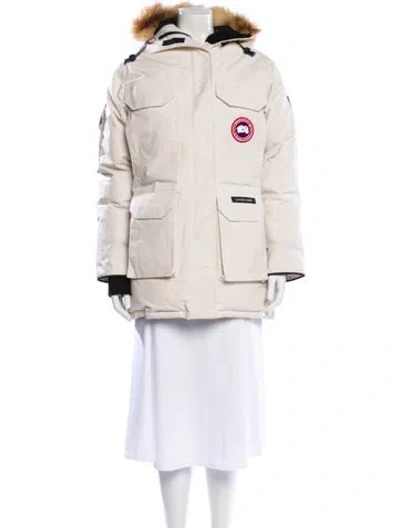 Pre-owned Canada Goose Faux Fur Coat In Neutral