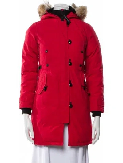 Pre-owned Canada Goose Faux Fur Coat In Red