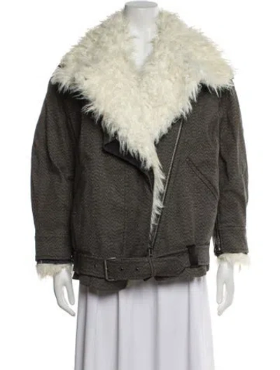 Pre-owned Canada Goose Faux Fur Jacket In Brown