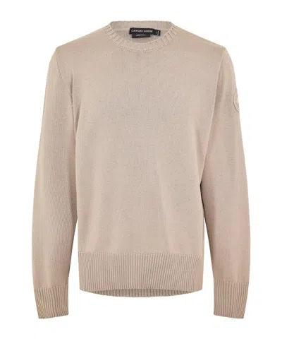 Canada Goose Fine-knit Crew Neck Sweater In Neutral