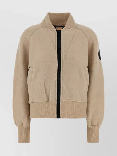 CANADA GOOSE FLEECE BOMBER JACKET HIGH COLLAR