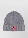 CANADA GOOSE FOLDABLE KNITTED RIBBED TURN-UP BRIM HAT