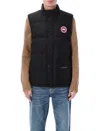 Canada Goose Charcoal Polyester Blend Freestyle Sleeveless Down Jacket In Black