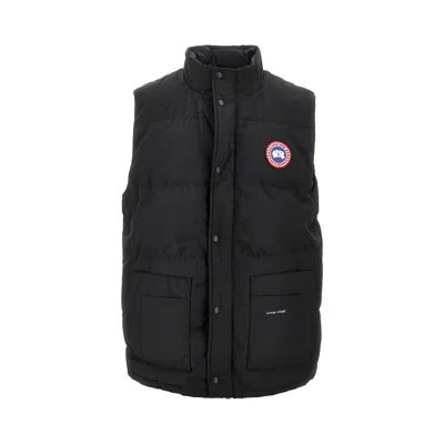 Canada Goose Charcoal Polyester Blend Freestyle Sleeveless Down Jacket In Black