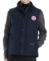 Canada Goose Charcoal Polyester Blend Freestyle Sleeveless Down Jacket In Blue