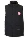 Canada Goose Charcoal Polyester Blend Freestyle Sleeveless Down Jacket In Black
