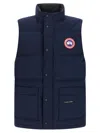 Canada Goose Charcoal Polyester Blend Freestyle Sleeveless Down Jacket In Blue