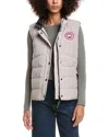 Canada Goose Womens Funnel-neck Brand-patch Shell Gilet Limestone In Gray