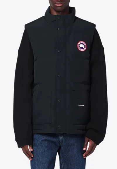 Canada Goose Freestyle Down Vest With Logo Patch In Black