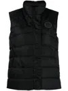 Canada Goose Sleeveless High Neck Padded Quilted Vest In Black