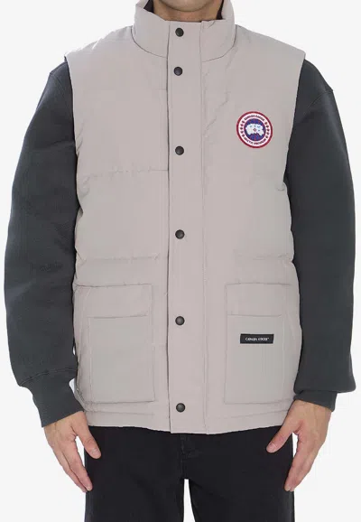 Canada Goose Padded Sleeveless Vest With High Collar In Neutral