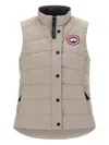 Canada Goose Dove Grey Polyester Blend Freestyle Crew Sleeveless Down Jacket In Neutral