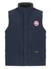 Canada Goose Charcoal Polyester Blend Freestyle Sleeveless Down Jacket In Blue
