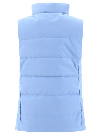 Canada Goose Light Blue Regular Fit Vest Jacket With Inner Lining And Feather Padding For Women
