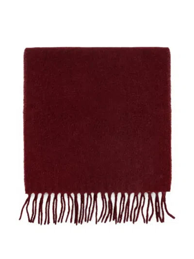 Canada Goose Fringed Alpaca-blend Scarf In Red
