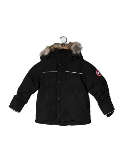 Pre-owned Canada Goose Babies' Fur Accent Down Coat In Black