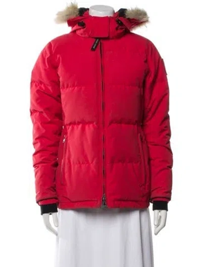 Pre-owned Canada Goose Fur Jacket In Red