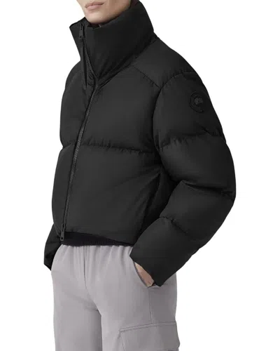 Canada Goose Garnet Cropped Puffer Coat In Black