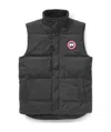 Canada Goose Charcoal Polyester Blend Freestyle Sleeveless Down Jacket In Black