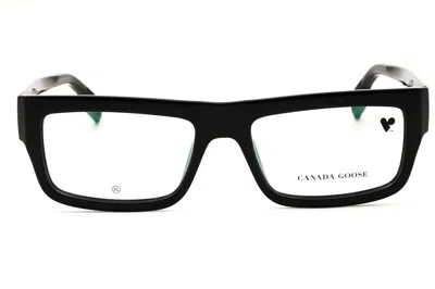 Canada Goose Gc25615 Eyeglasses In Black/clear Demo Lens