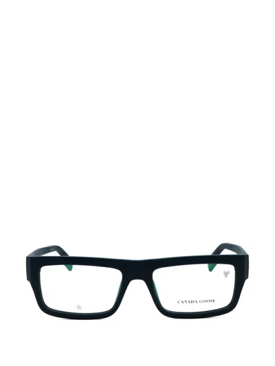 Canada Goose Gc25615 Rectangle-frame Glasses In Black