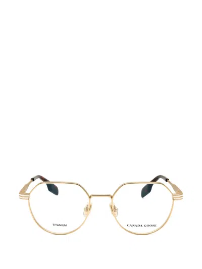 Canada Goose Geometric-frame Titanium Glasses In Gold
