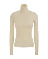Canada Goose Ivory High Collar Wool Turtleneck Jumper For Women In Nude