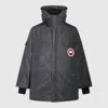 Canada Goose Long Length Hooded Down Outerwear In Black