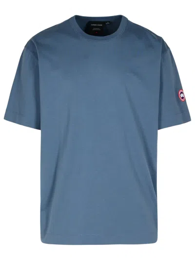 CANADA GOOSE CANADA GOOSE 'GLADSTONE' LIGHT BLUE COTTON T SHIRT