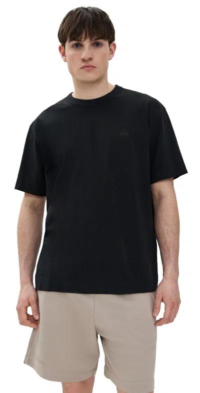 Canada Goose Mens Black Gladstone Embroidered Cotton-jersey T-shirt