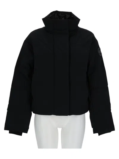 Canada Goose Grandview Cropped Down-filled Polyester-blend Jacket In Black