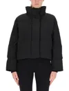 Canada Goose Cropped Black Jacket In Black