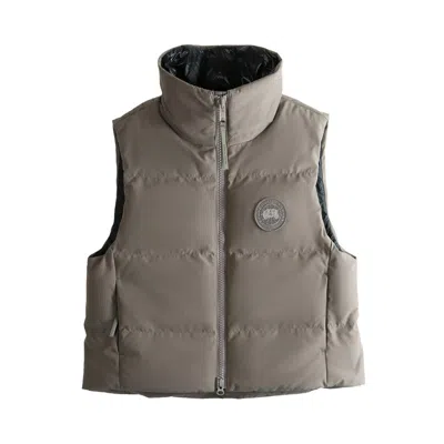 Pre-owned Canada Goose Grandview Cropped Vest 'taupe Grey' | Women's Size L In Gray