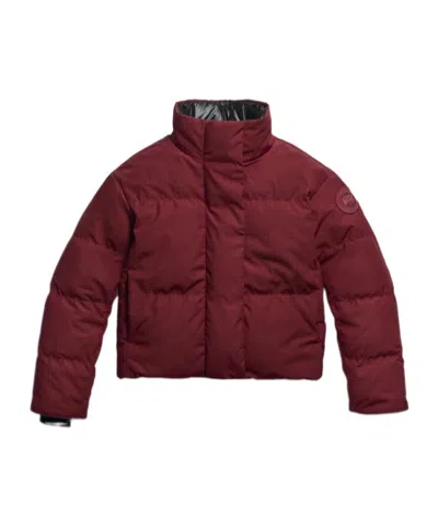 Canada Goose Grandview Tone-toned Circular Short Down Jacket In Red