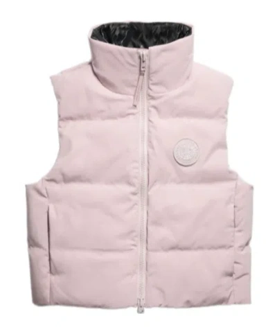 Canada Goose Grandview Tone-toned Circular Short Down Vest In Pink